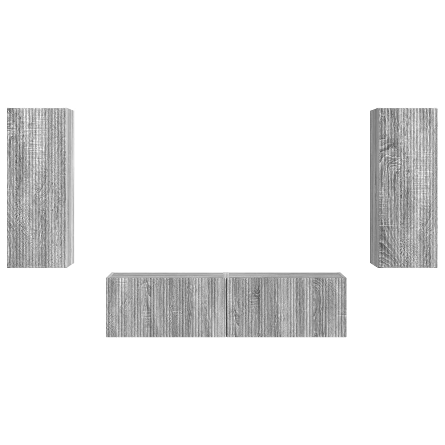 TV Cabinet Set Wall-mounted 2 pcs Grey Sonoma Engineered Wood