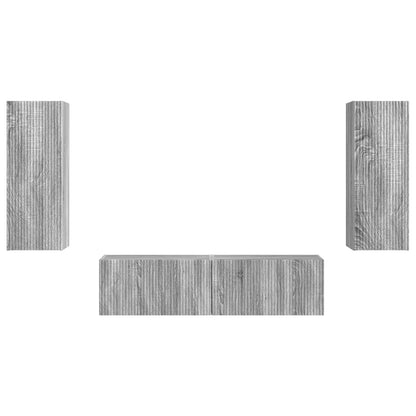 TV Cabinet Set Wall-mounted 2 pcs Grey Sonoma Engineered Wood