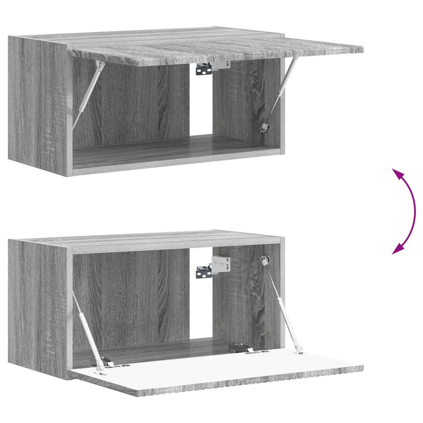 TV Cabinet Set Wall-mounted 2 pcs Grey Sonoma Engineered Wood