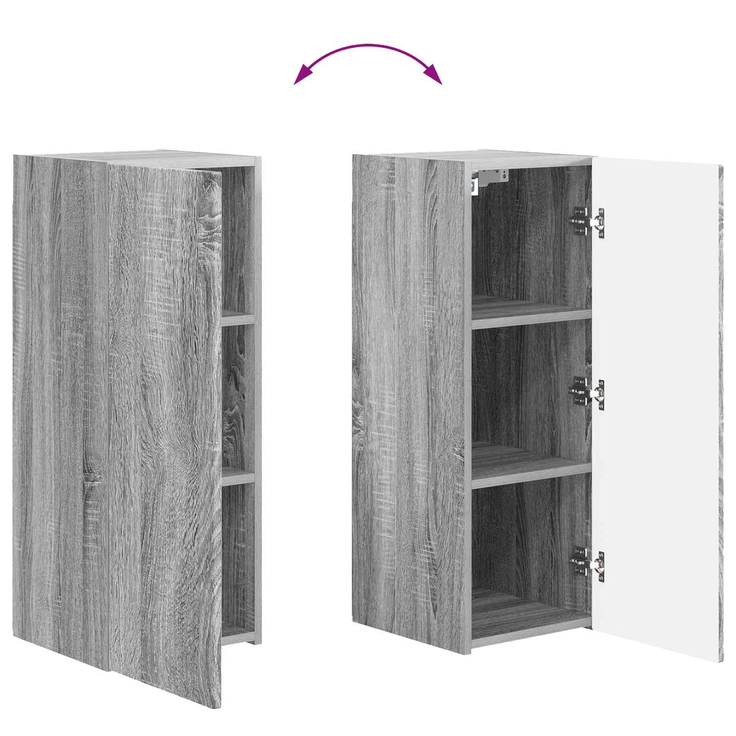 TV Cabinet Set Wall-mounted 2 pcs Grey Sonoma Engineered Wood