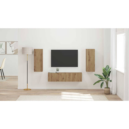 TV Cabinet Set Wall-mounted 2 pcs Artisan Oak Engineered Wood