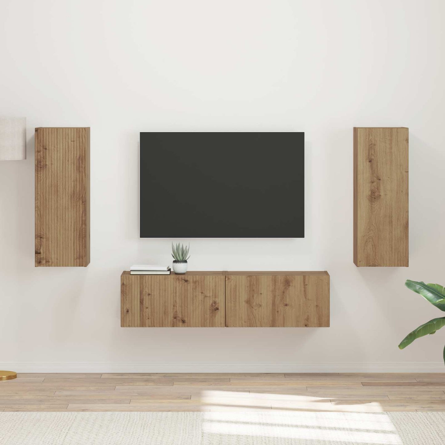 TV Cabinet Set Wall-mounted 2 pcs Artisan Oak Engineered Wood