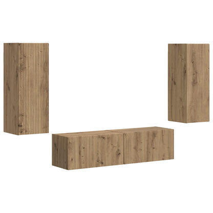 TV Cabinet Set Wall-mounted 2 pcs Artisan Oak Engineered Wood