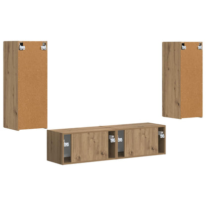 TV Cabinet Set Wall-mounted 2 pcs Artisan Oak Engineered Wood