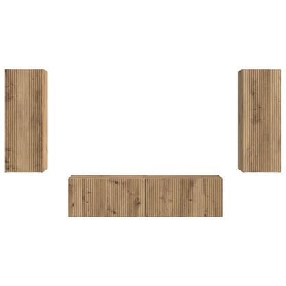 TV Cabinet Set Wall-mounted 2 pcs Artisan Oak Engineered Wood