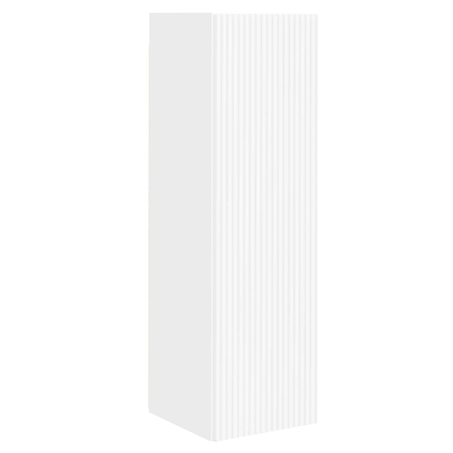 TV Cabinet Set Wall-mounted 3 pcs White Engineered Wood