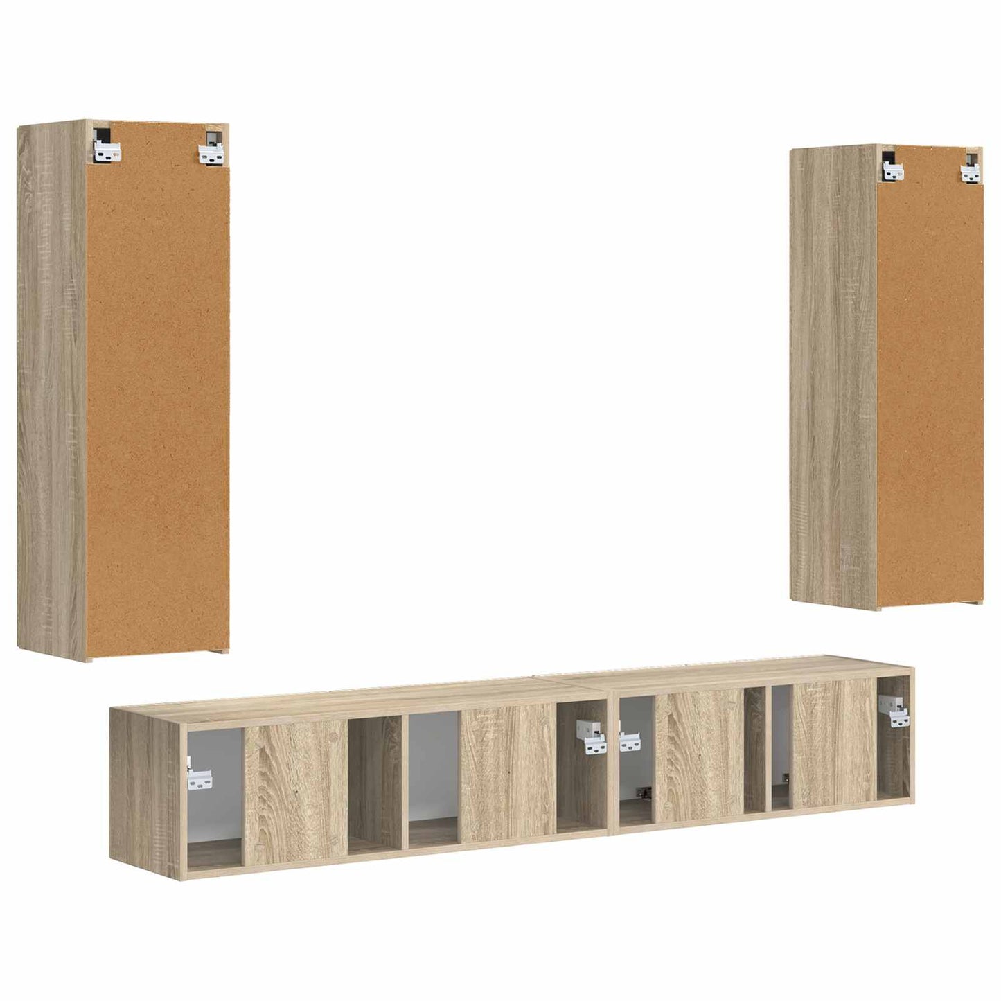 TV Cabinet Set Wall-mounted 3 pcs Sonoma Oak Engineered Wood