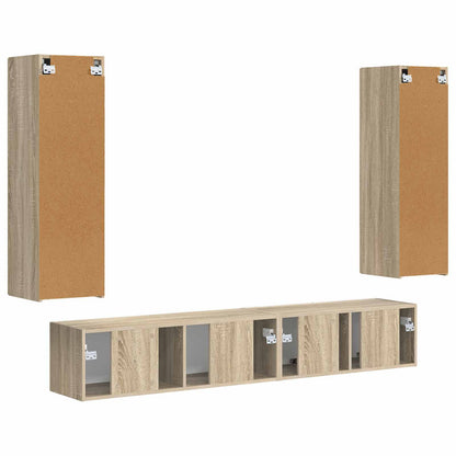 TV Cabinet Set Wall-mounted 3 pcs Sonoma Oak Engineered Wood
