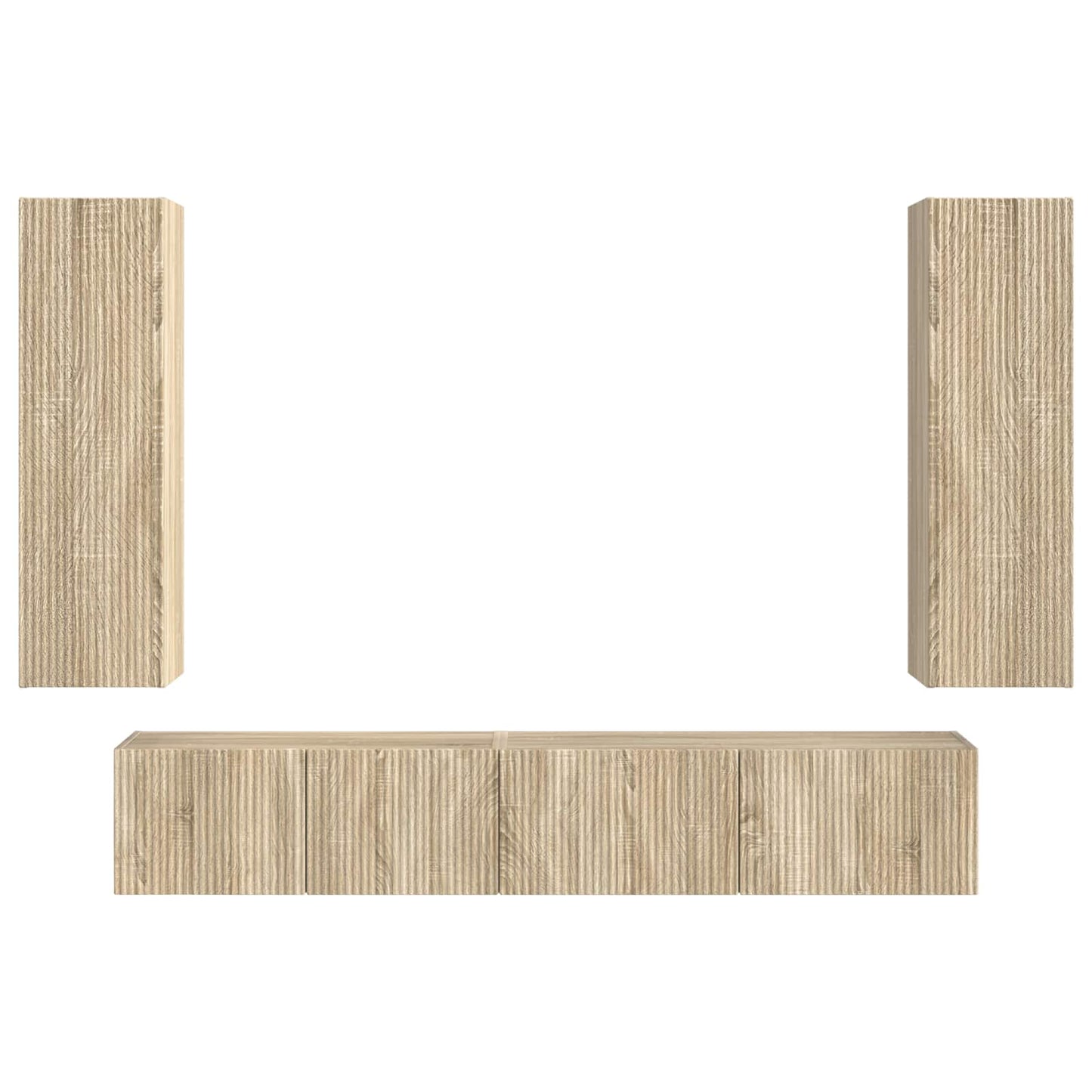 TV Cabinet Set Wall-mounted 3 pcs Sonoma Oak Engineered Wood