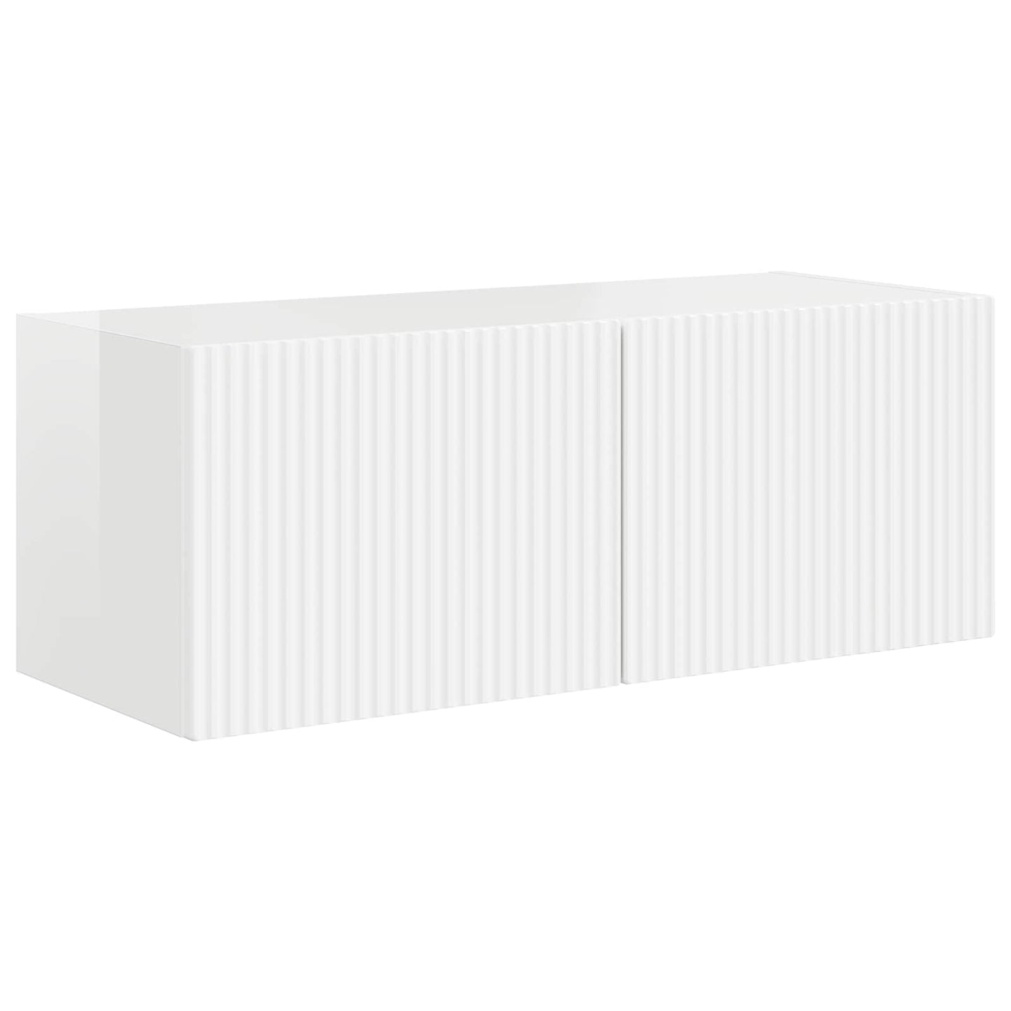 TV Cabinet Set 3 pcs High Gloss White Engineered Wood