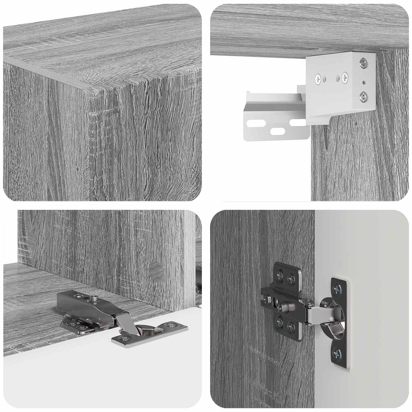 TV Cabinet Set Wall-mounted 3 pcs Grey Sonoma Engineered Wood