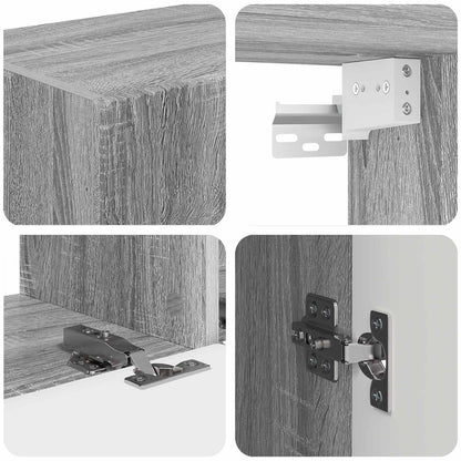 TV Cabinet Set Wall-mounted 3 pcs Grey Sonoma Engineered Wood