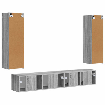 TV Cabinet Set Wall-mounted 3 pcs Grey Sonoma Engineered Wood