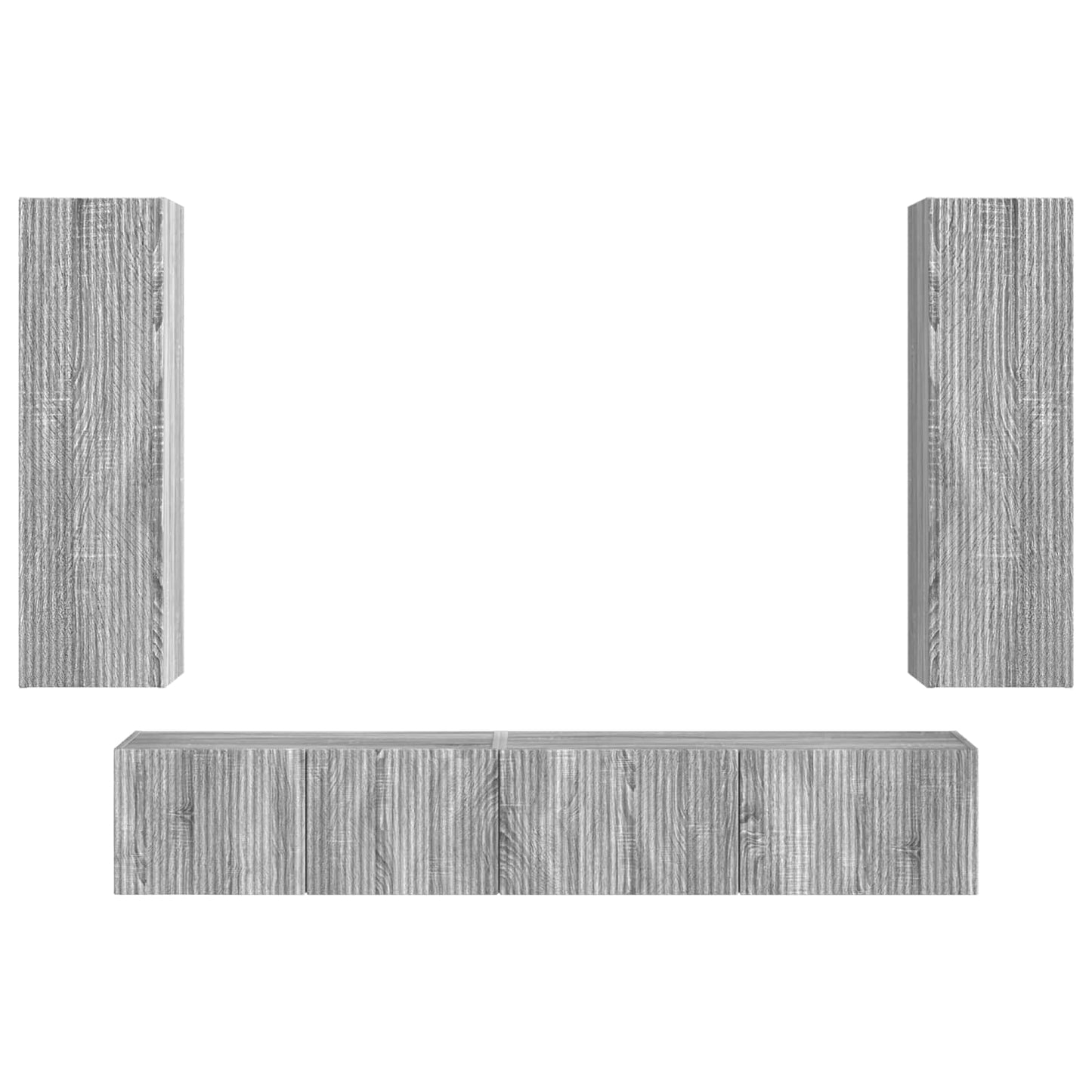 TV Cabinet Set Wall-mounted 3 pcs Grey Sonoma Engineered Wood