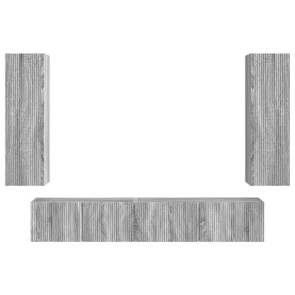 TV Cabinet Set Wall-mounted 3 pcs Grey Sonoma Engineered Wood