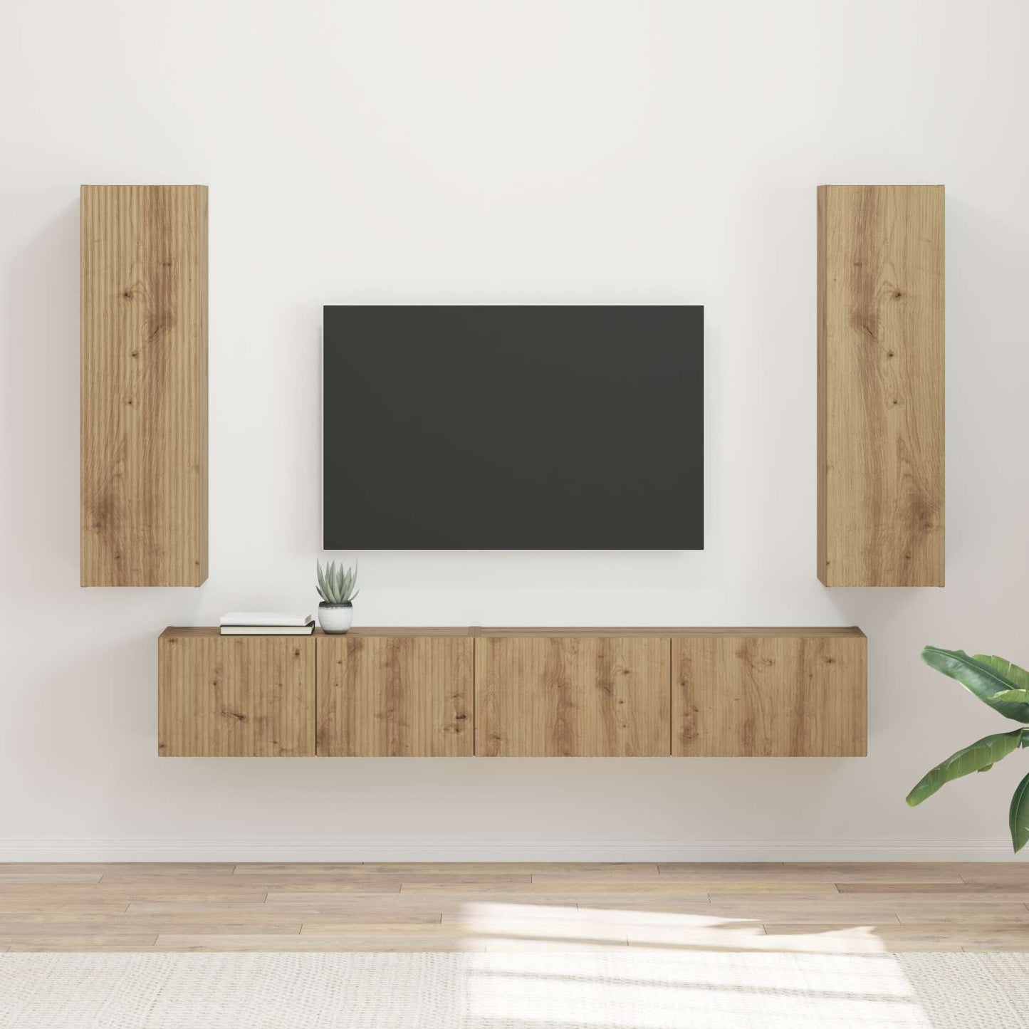 TV Cabinet Set 3 pcs Artisan Oak Engineered Wood