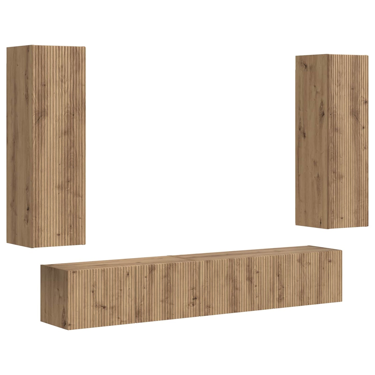 TV Cabinet Set 3 pcs Artisan Oak Engineered Wood
