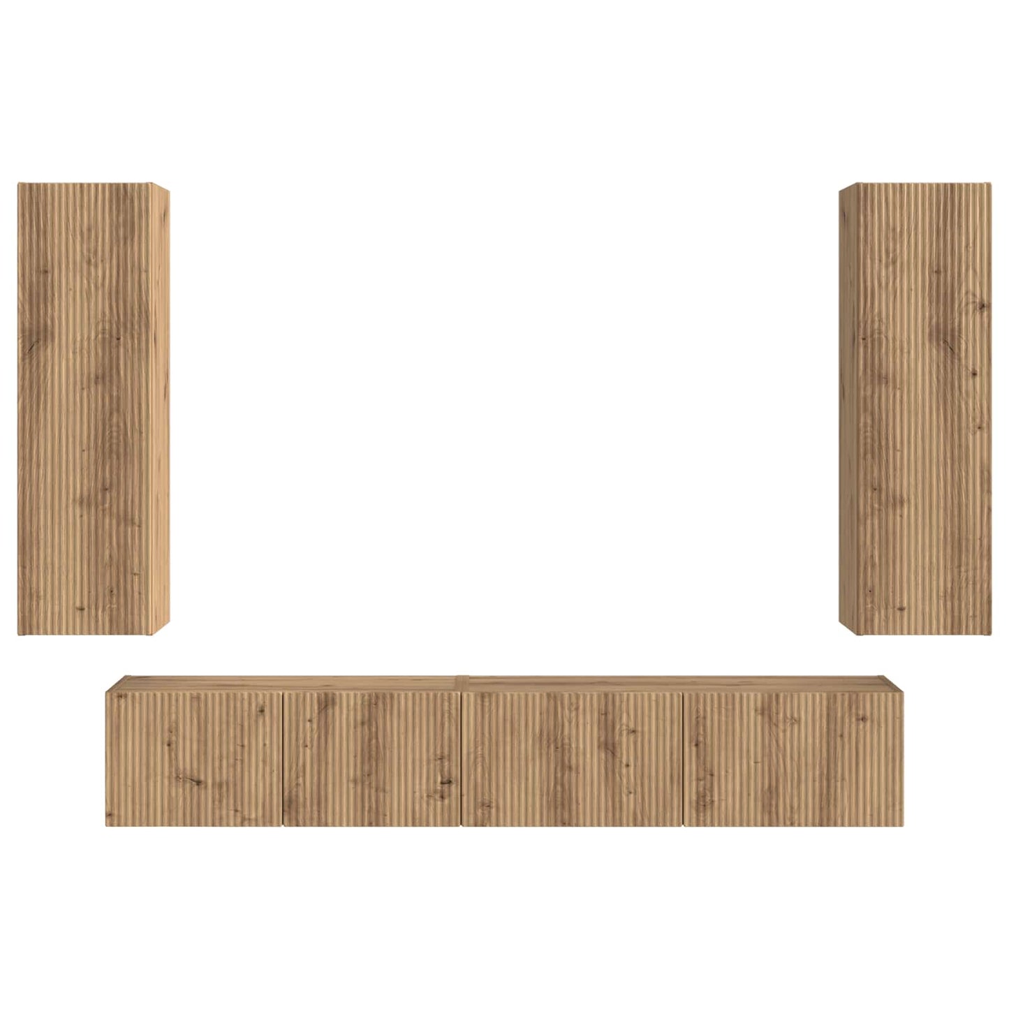 TV Cabinet Set 3 pcs Artisan Oak Engineered Wood