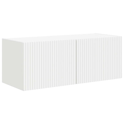 TV Cabinet Set Wall-mounted 3 pcs White Engineered Wood