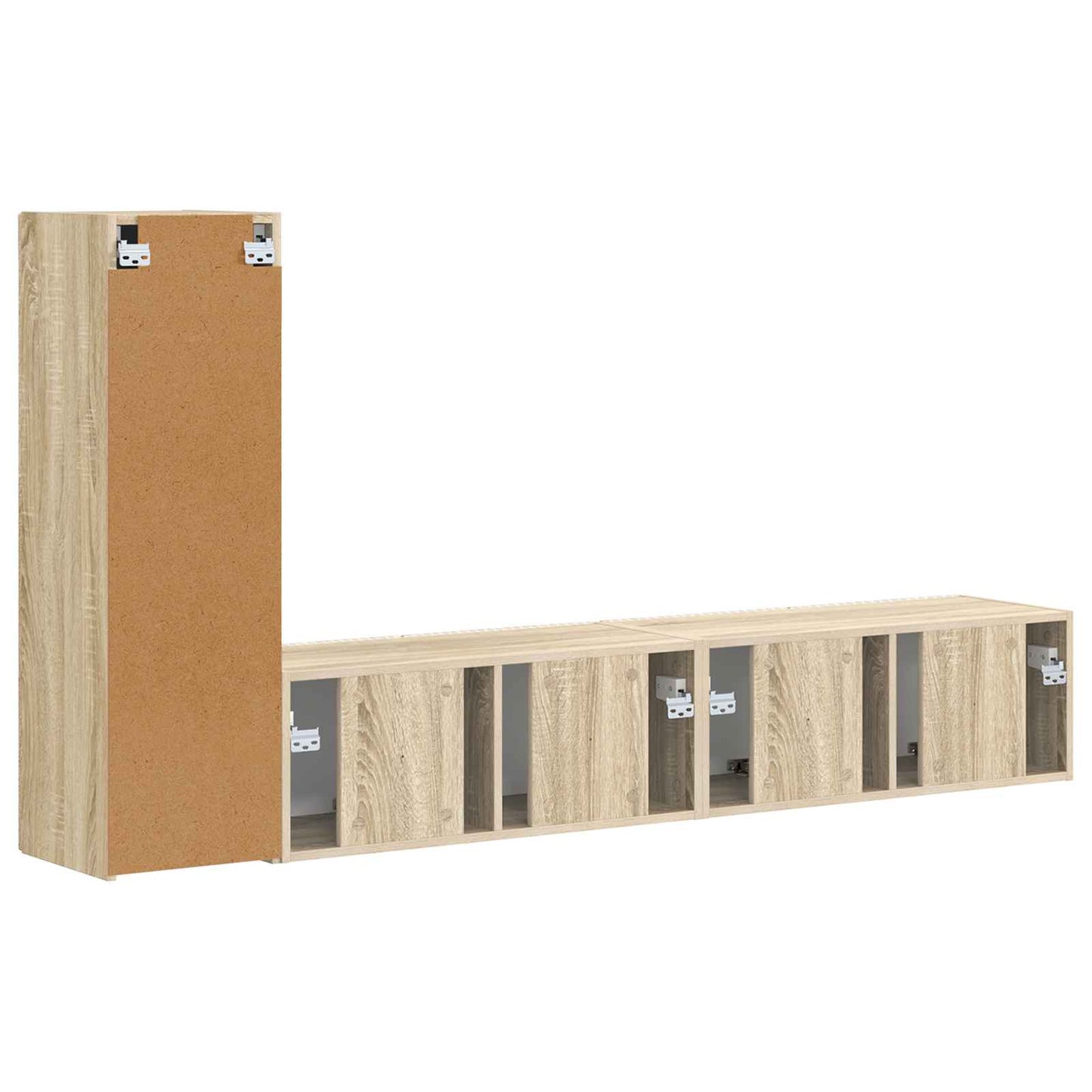 TV Cabinet Set Wall-mounted 3 pcs Sonoma Oak Engineered Wood