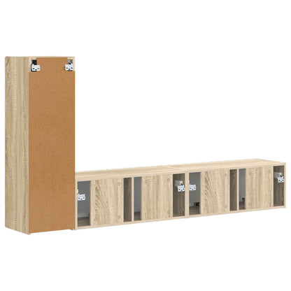 TV Cabinet Set Wall-mounted 3 pcs Sonoma Oak Engineered Wood