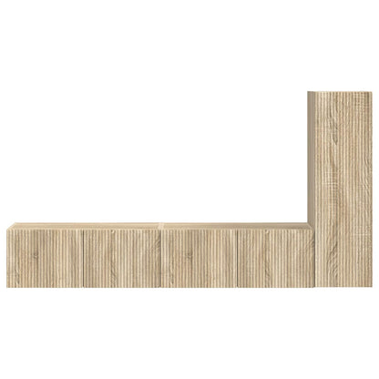 TV Cabinet Set Wall-mounted 3 pcs Sonoma Oak Engineered Wood