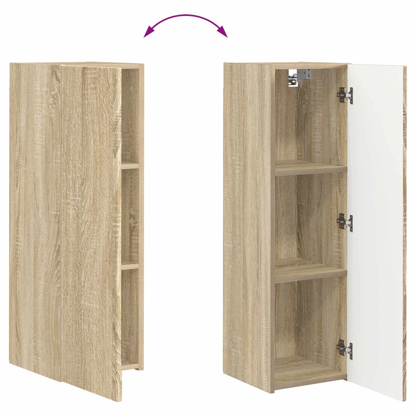 TV Cabinet Set Wall-mounted 3 pcs Sonoma Oak Engineered Wood