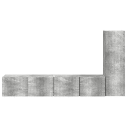 TV Cabinet Set Wall-mounted 3 pcs Concrete Grey Engineered Wood