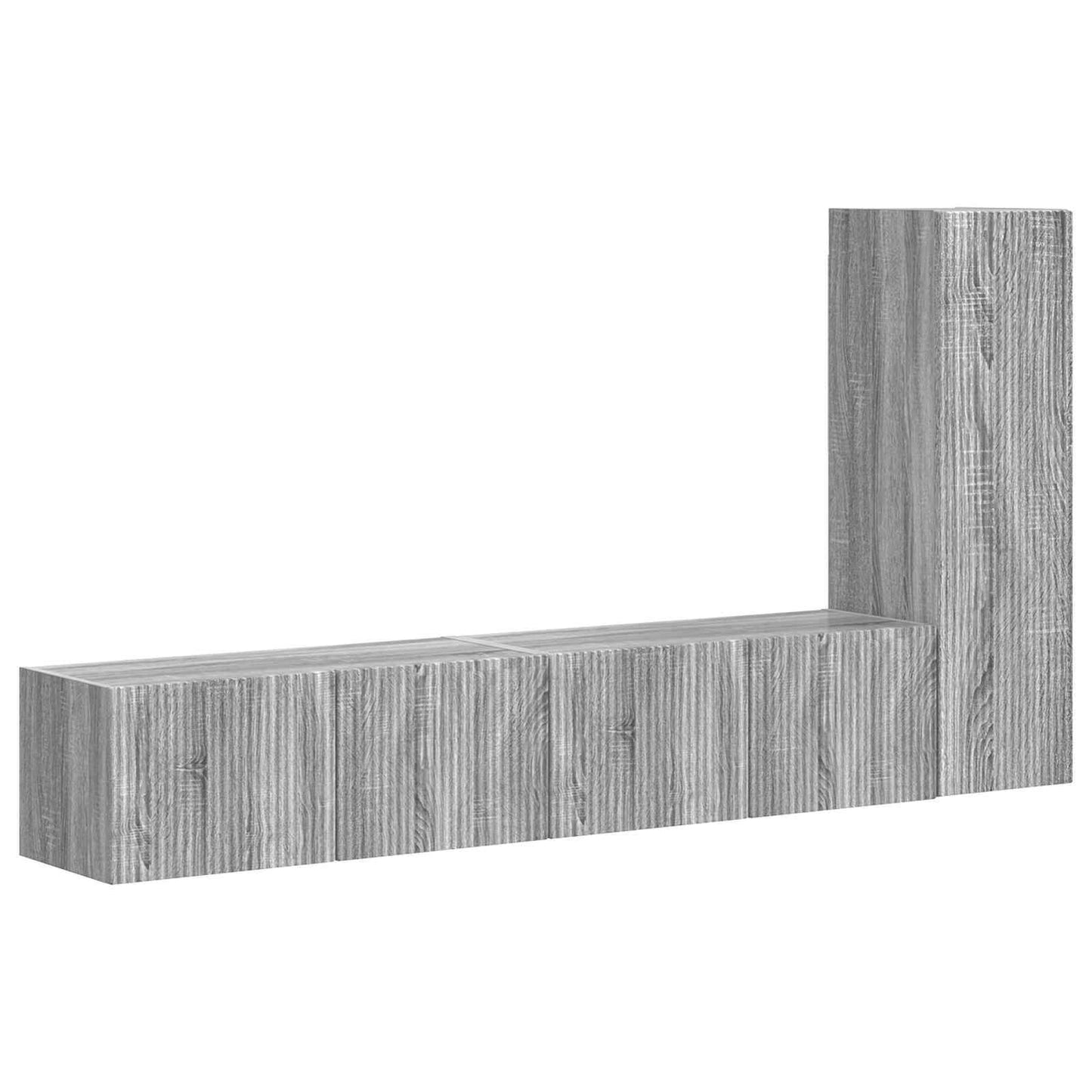 TV Cabinet Set Wall-mounted 3 pcs Grey Sonoma Engineered Wood