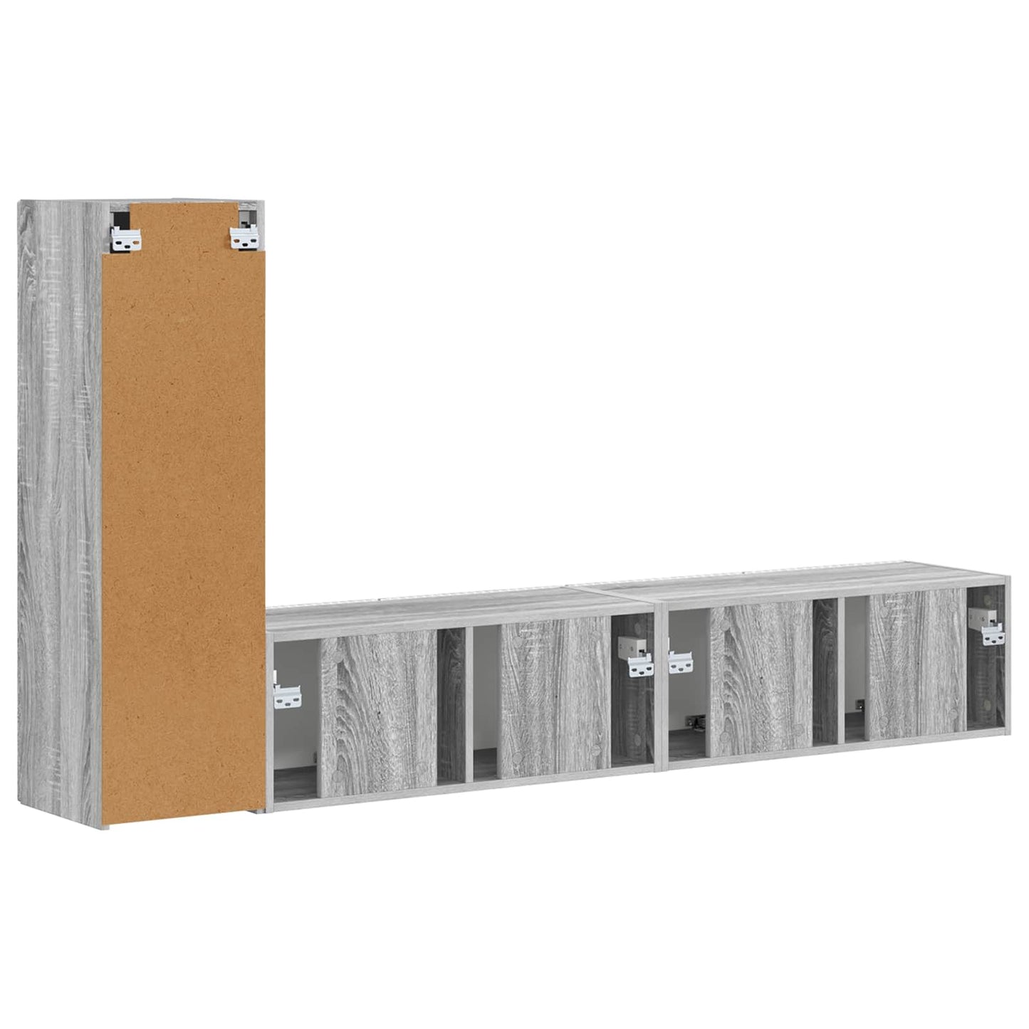 TV Cabinet Set Wall-mounted 3 pcs Grey Sonoma Engineered Wood
