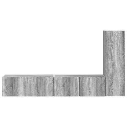 TV Cabinet Set Wall-mounted 3 pcs Grey Sonoma Engineered Wood