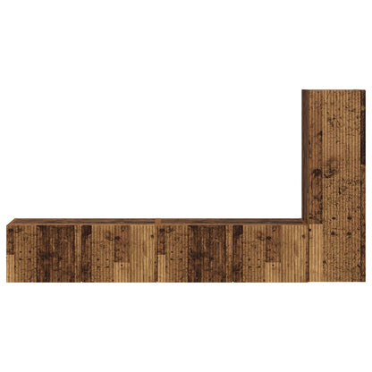 TV Cabinet Set Wall-mounted 3 pcs Old Wood Engineered Wood