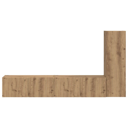 TV Cabinet Set Wall-mounted 3 pcs Artisan Oak Engineered Wood