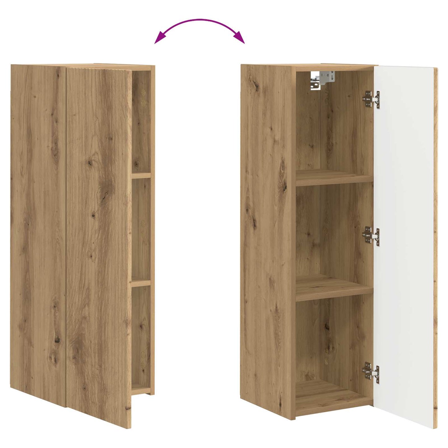 TV Cabinet Set Wall-mounted 3 pcs Artisan Oak Engineered Wood