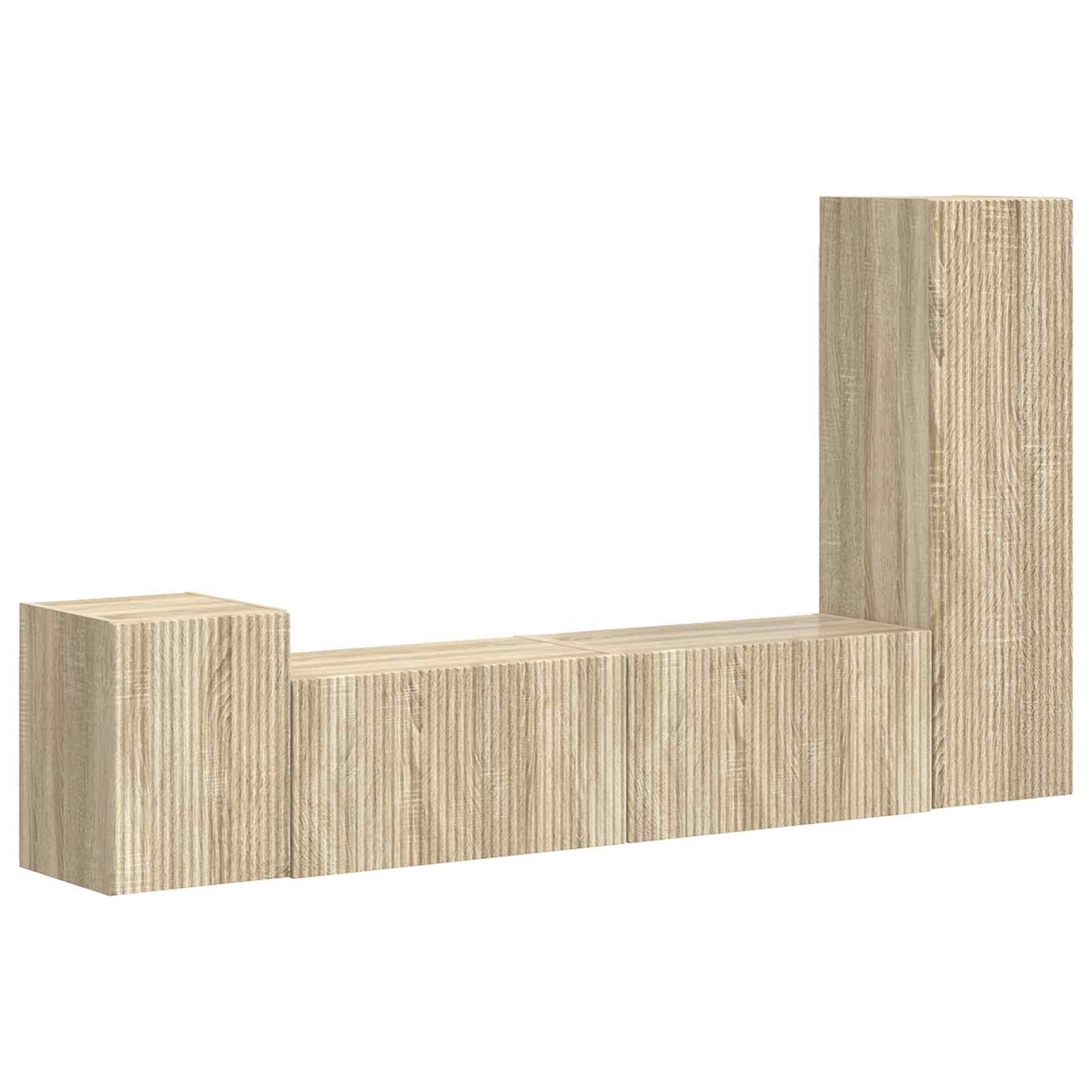 TV Cabinet Set Wall-mounted 4 pcs Sonoma Oak Engineered Wood
