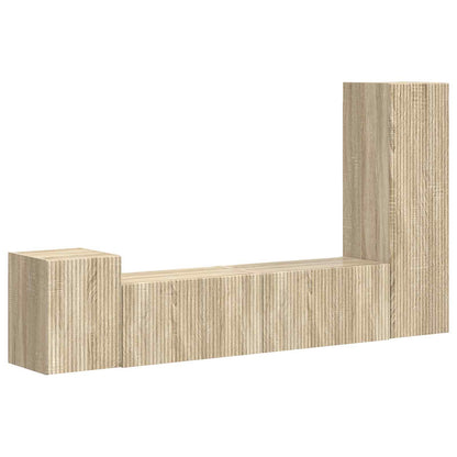 TV Cabinet Set Wall-mounted 4 pcs Sonoma Oak Engineered Wood