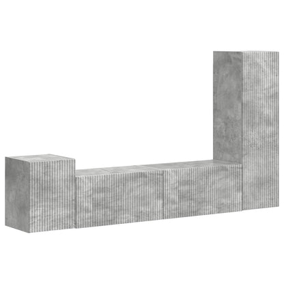 TV Cabinet Set Wall-mounted 4 pcs Concrete Grey Engineered Wood
