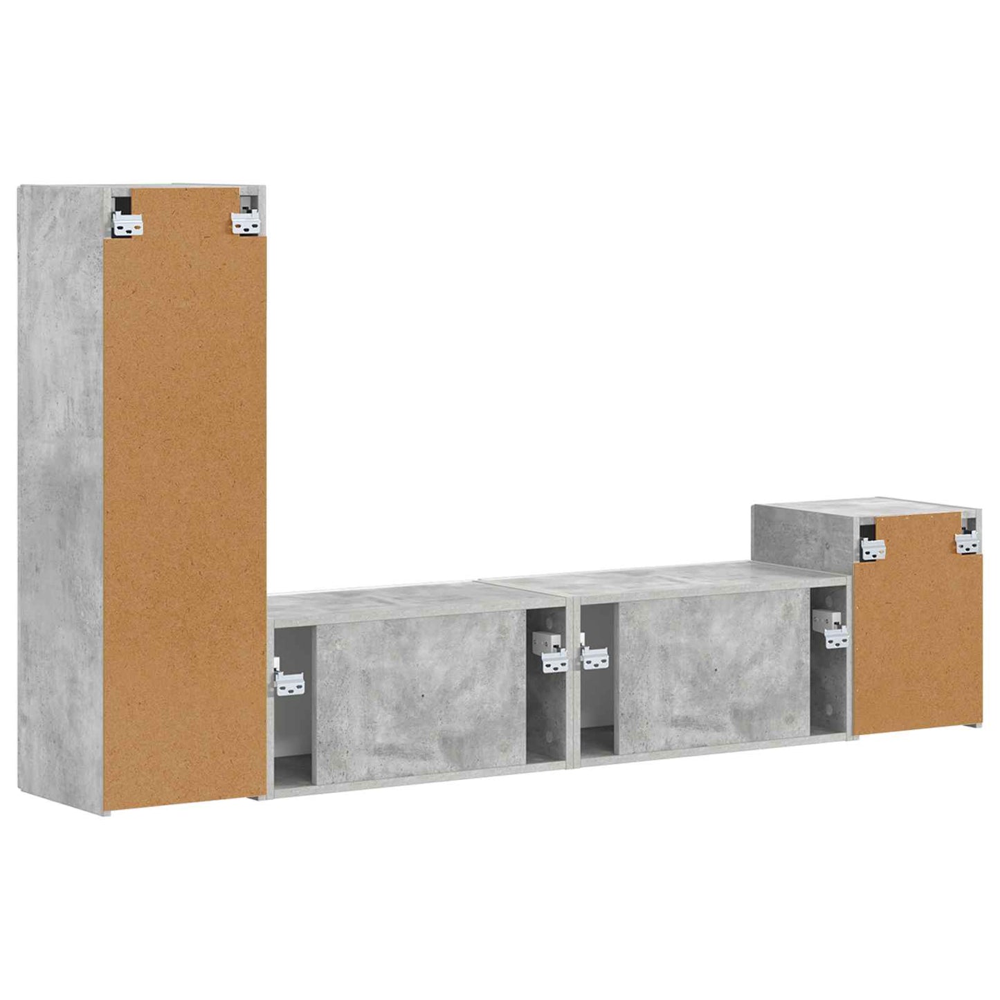 TV Cabinet Set Wall-mounted 4 pcs Concrete Grey Engineered Wood