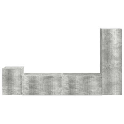 TV Cabinet Set Wall-mounted 4 pcs Concrete Grey Engineered Wood