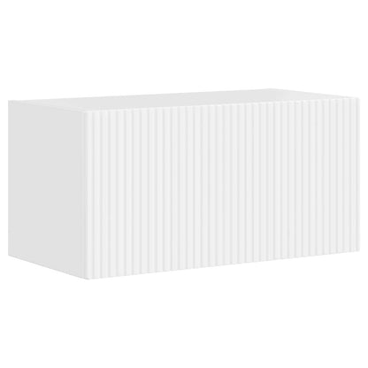 TV Cabinet Set 4 pcs High Gloss White Engineered Wood