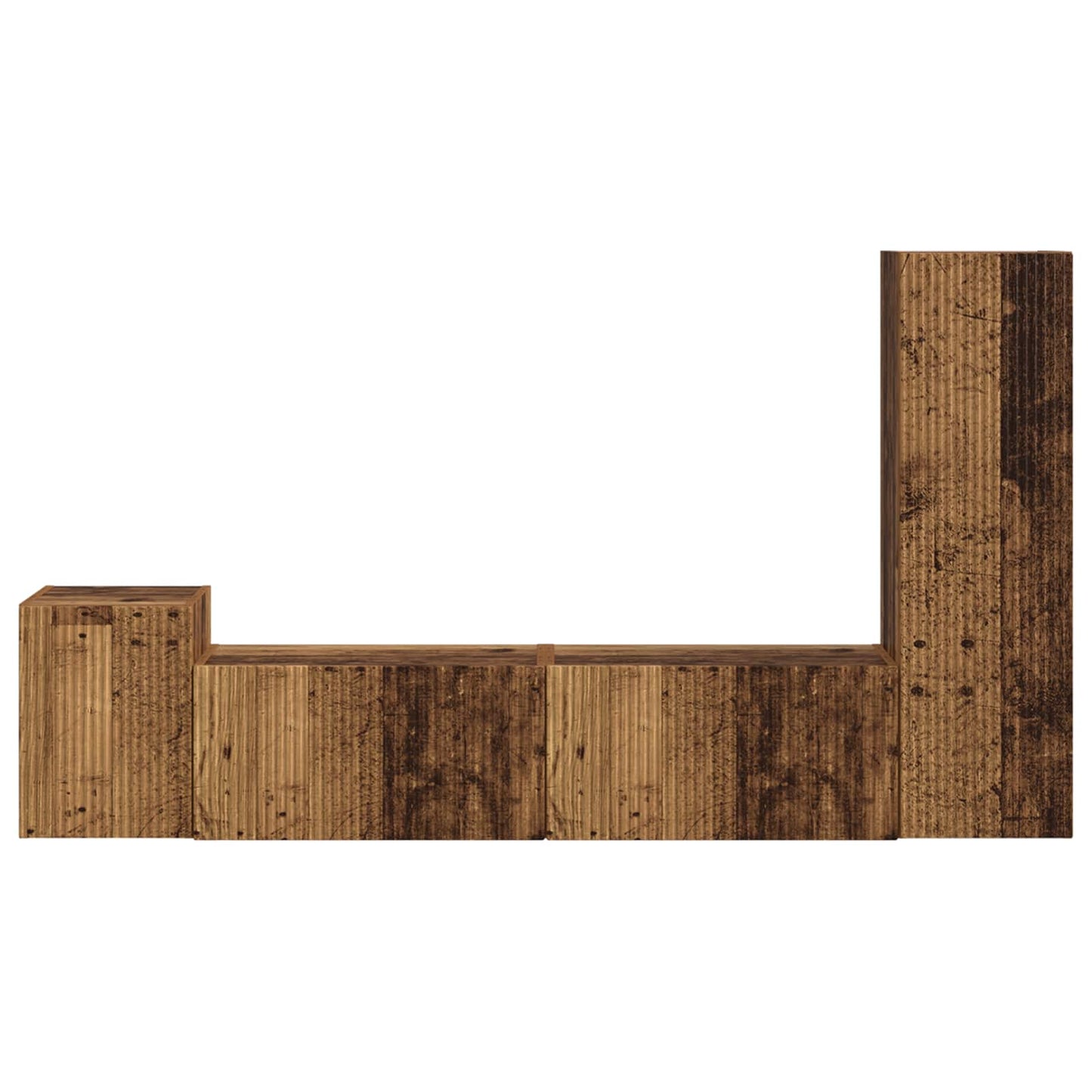TV Cabinet Set Wall-mounted 4 pcs Old Wood Engineered Wood