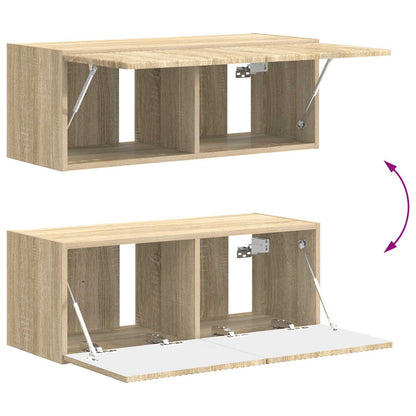 TV Cabinet Set Wall-mounted 4 pcs Sonoma Oak Engineered Wood