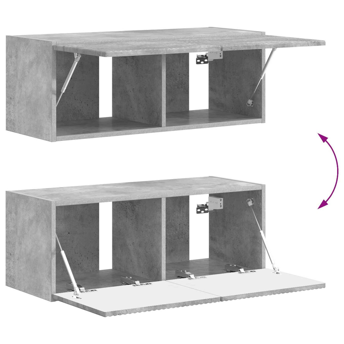TV Cabinet Set Wall-mounted 4 pcs Concrete Grey Engineered Wood