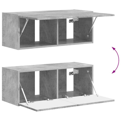 TV Cabinet Set Wall-mounted 4 pcs Concrete Grey Engineered Wood