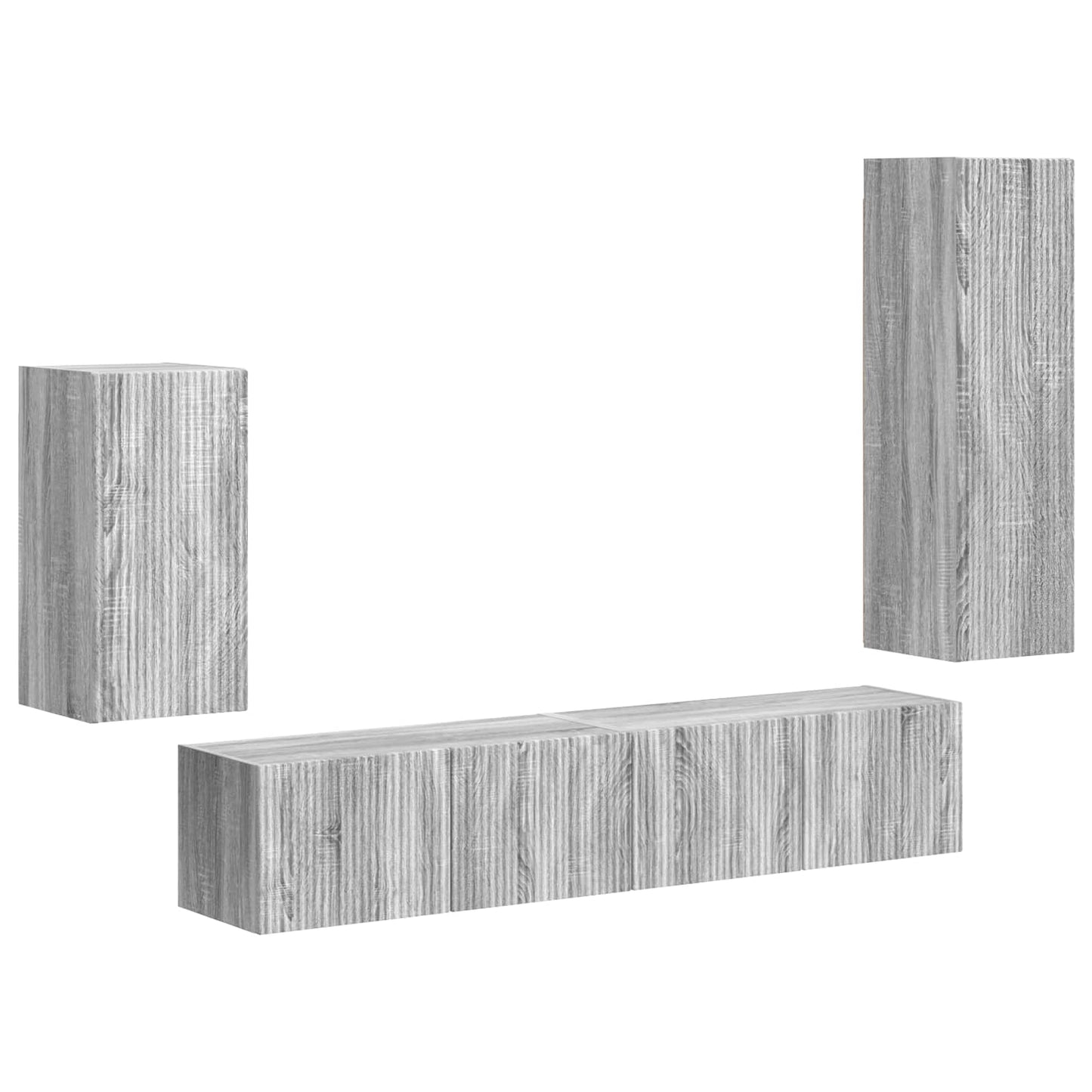 TV Cabinet Set Wall-mounted 4 pcs Grey Sonoma Engineered Wood