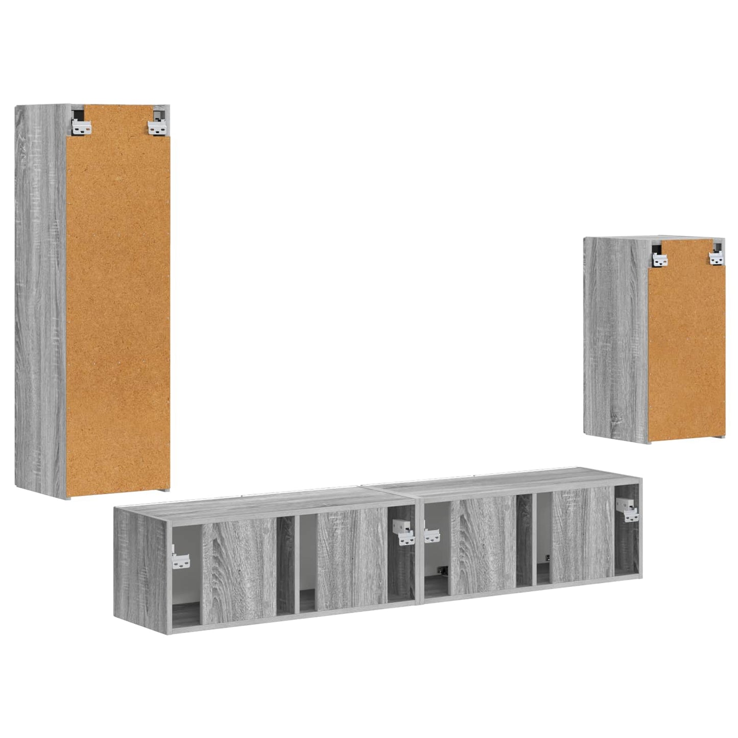 TV Cabinet Set Wall-mounted 4 pcs Grey Sonoma Engineered Wood