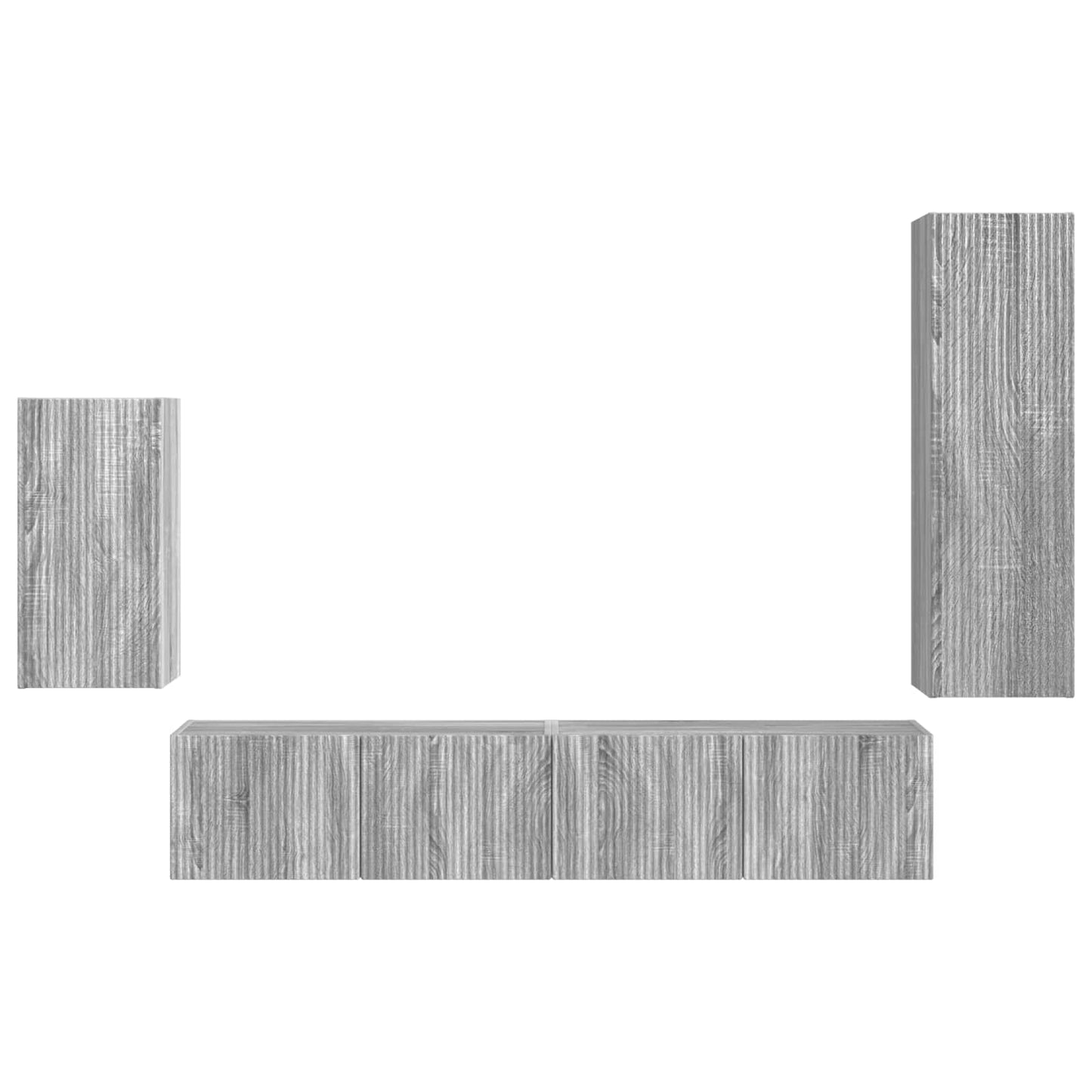 TV Cabinet Set Wall-mounted 4 pcs Grey Sonoma Engineered Wood
