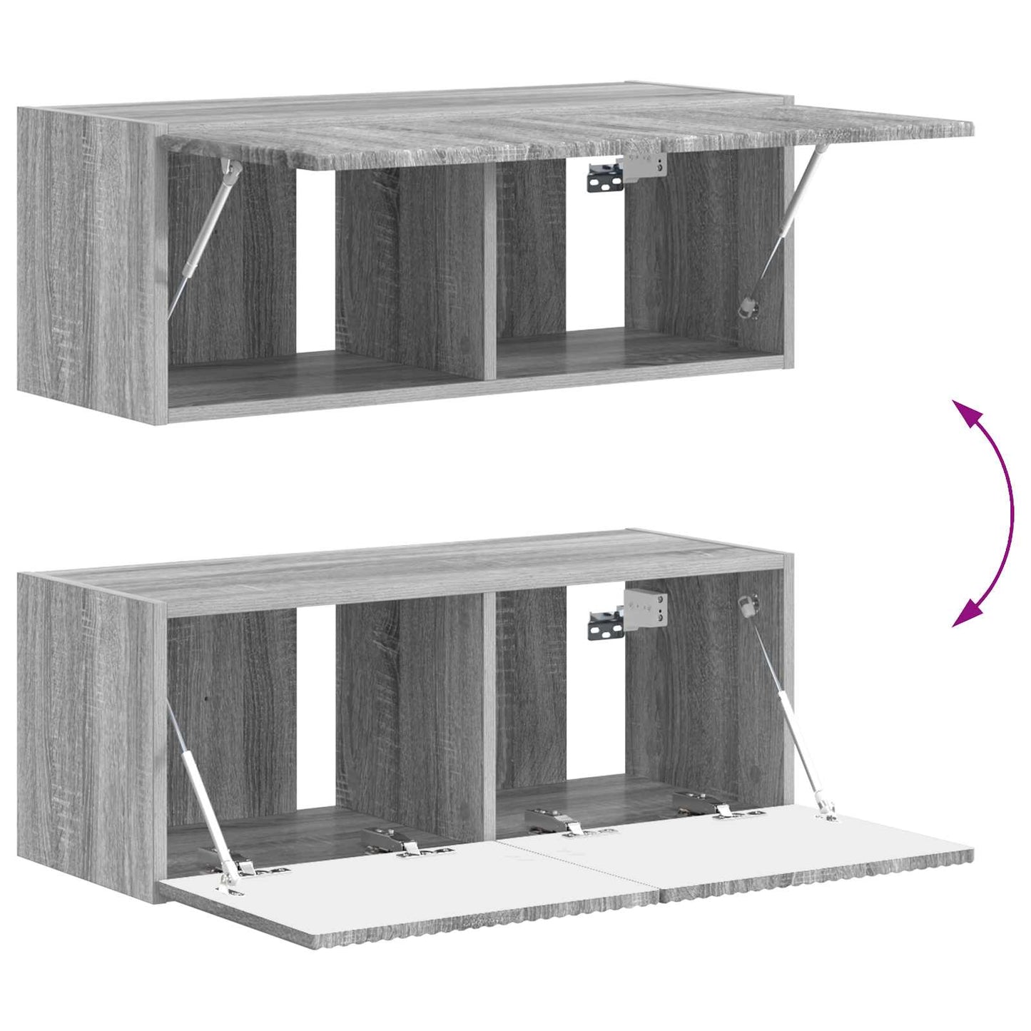 TV Cabinet Set Wall-mounted 4 pcs Grey Sonoma Engineered Wood
