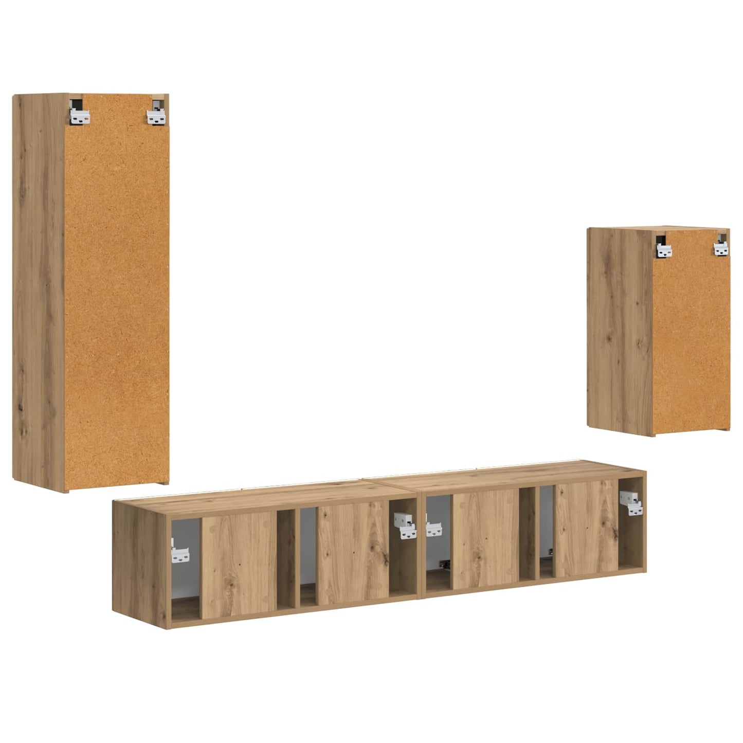 TV Cabinet Set Wall-mounted 4 pcs Artisan Oak Engineered Wood