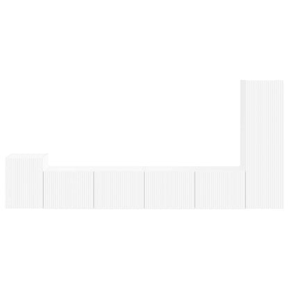 TV Cabinet Set Wall-mounted 3 pcs White Engineered Wood